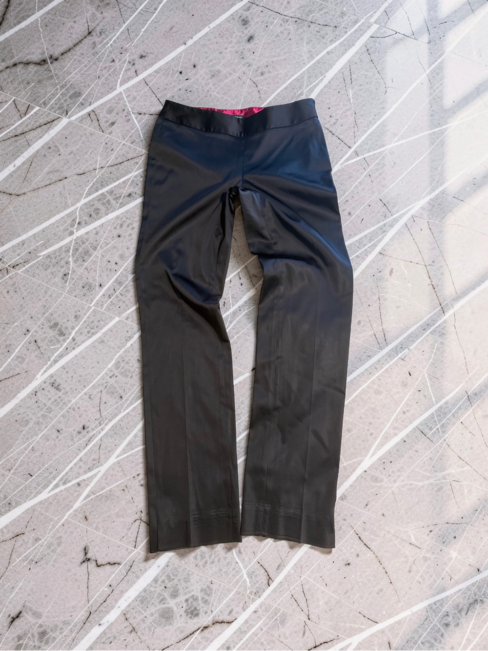 White House Black Market Women’s  Black Satin Dress Pants - Slim Straight